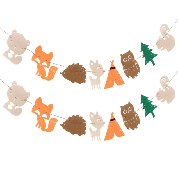 KAKOWELY 2 banderines decorativos para fiesta de cumpleaños, fondo con cuerdas, adornos para niños