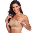 thumbnail image 2 of Cathalem Convertible Bras for Women V Neck Bralettes Padded Seamless Adjustable Straps Bra,Beige L, 2 of 3