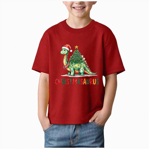 NOLDARES Christmas Shirt Toddler Boy Girl Merry Christmas Tshirt Xmas Graphic Tees Holiday Short Sleeve Tops,Size 1-2 Y