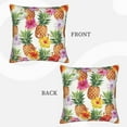 thumbnail image 3 of Bingfone Hawaiian Pineappl Linen Throw Pillow Covers Cushion Case Pocket Button Vintage Farmhouse Pillowcase for Sofa Couch Bed 16"x16", 3 of 9