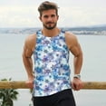 thumbnail image 6 of Lsque Icy Blue Snowflakes Pattern Mens Tank Tops Muscle Athletic Quick Dry Sleeveless Workout Fitness T Shirts Beach Tank Top, Loose-fit Sleeveless Shirt for Men-Large, 6 of 7