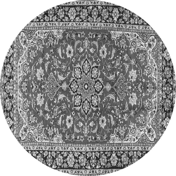 Ahgly Company Indoor Round Medallion Gray Traditional Area Rugs, 3' Round