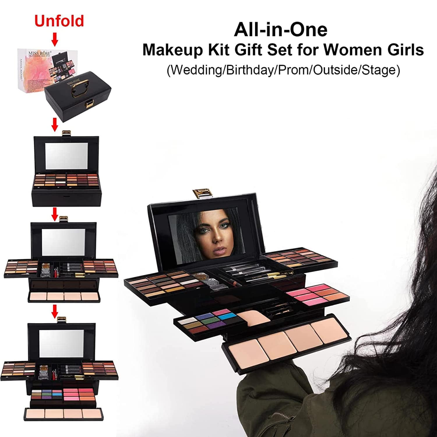 58 colors Professional Makeup Kit for Women, All In One Full Makeup Gift  Set for Women Girls Beginner with Eye Shadow Blush, Lipstick, Compact  Powder