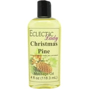 Christmas Pine Massage Oil by Eclectic Lady, 4 oz, Sweet Almond Oil and Jojoba Oil