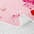 thumbnail image 5 of Manfei 3D Cartoon Strawberry Twin Quilt Set,Pink Cute Bow Twin Coverlet Set,3pcs,1 Bedspread and 1 Pillowcase, 5 of 7