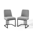 thumbnail image 2 of Modway Amplify Sled Base Upholstered Fabric Dining Chairs - Set of 2 in Black Light Gray, 2 of 10