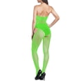 thumbnail image 5 of Lovskoo 2024 Women's Mesh Bodystocking Fishnet Sleepwear High Elasticity Hollow Out Bodysuits One Piece Jumpsuit Nightwear See-Through Gift for Valentine's Day Green, 5 of 8