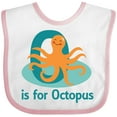 thumbnail image 3 of Inktastic O is for Octopus Monogram Boys or Girls Baby Bib, 3 of 4