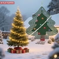 thumbnail image 4 of Metal Hanging Christmas Tree Wind Spinner - Elegant White Line Design with Colorful Baubles for Yard & Garden Decor, 4 of 7