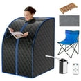thumbnail image 1 of Costway Portable Steam Sauna w/ 9-gear Adjustable Temperature & Herbal Box Black, 1 of 9