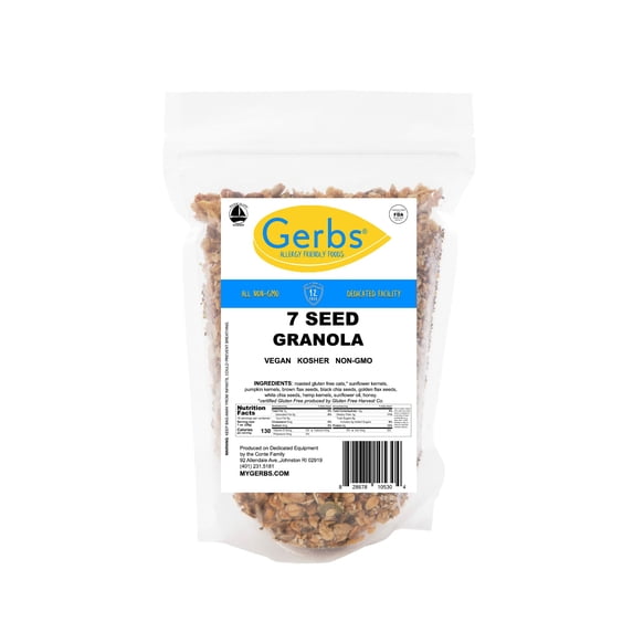 Super 7 Seed Granola (Pumpkin, Sunflower, Chia, Hemp, Flax) - 1 LB - Top 14 Food Allergen Free & NON GMO