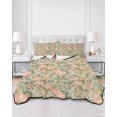 thumbnail image 3 of Pink Rose Queen Size Down Alternative Comforter, Lightweight Comforter Quilt Bedding Set with Pillow Shams Romantic Botanical Floral Flowers Leaves All Seasons Bed Comforter Duvet Insert 90"x96", 3 of 7