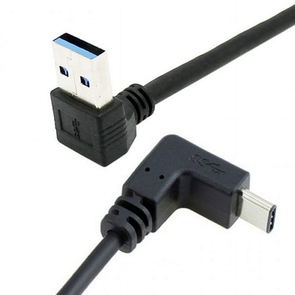 Chenyang CY USB 3.1 USB-C Reversible Angled to 90 Degree Up Angled A Male Data Cable for Mac Tablet Phone Cable