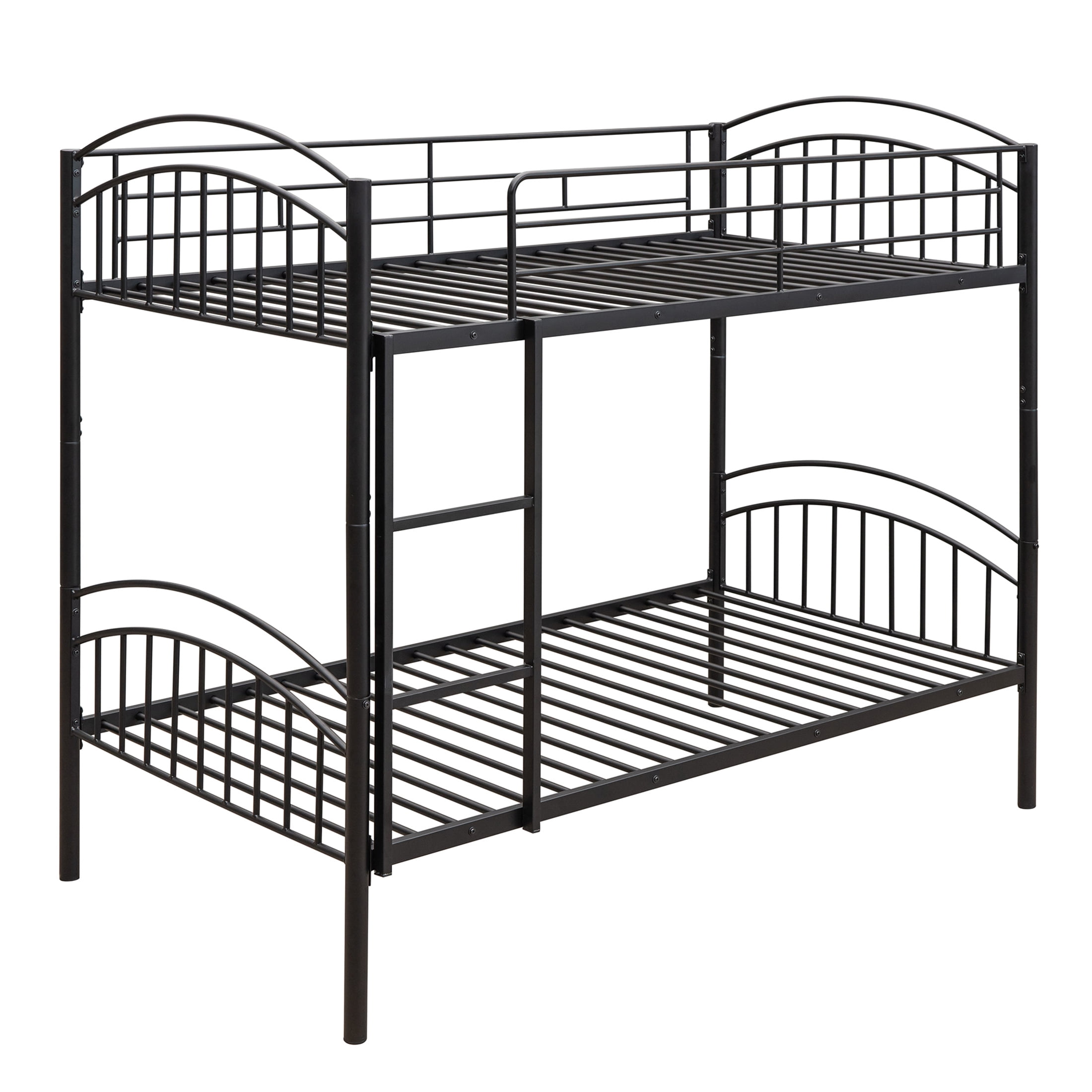 Aukfa Metal Bunk Bed Twin over Twin, Convertible to 2 Twin Bed Frame, Black