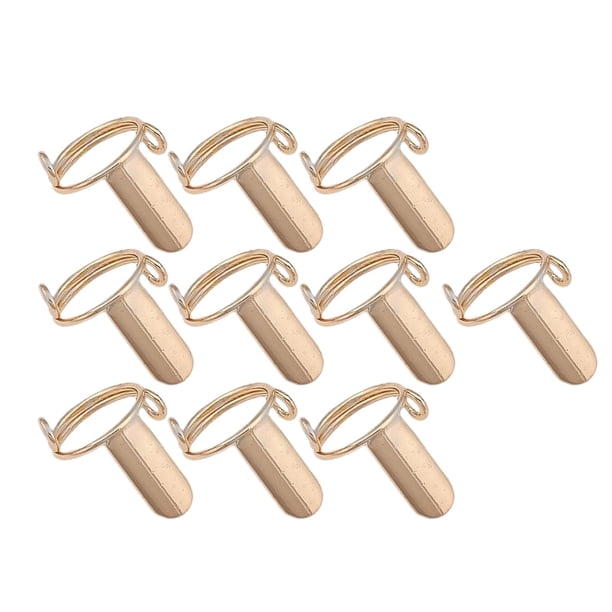 10 anillos de uñas ajustables, de metal, antideslustre, usables, sin pegamento, para decoración de uñas de mujer, anillos para las yemas de los dedos. Oro