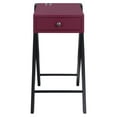 thumbnail image 2 of ACME Fierce Accent Table with USB Charging Dock in Burgundy and Black, 2 of 6