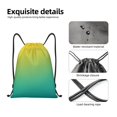 thumbnail image 4 of Saiise Teal To Yellow Gradient Pattern Sports Drawstring Backpack - String Swim Gym Bag with Wet Proof Pocket for Women&Men-Medium, 4 of 6