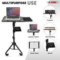 thumbnail image 3 of Projector Stand 29.5 to 71 Inch Adjustable Tripod 2 Shelves Portable Laptop Cart w Phone Holder, 3 of 8