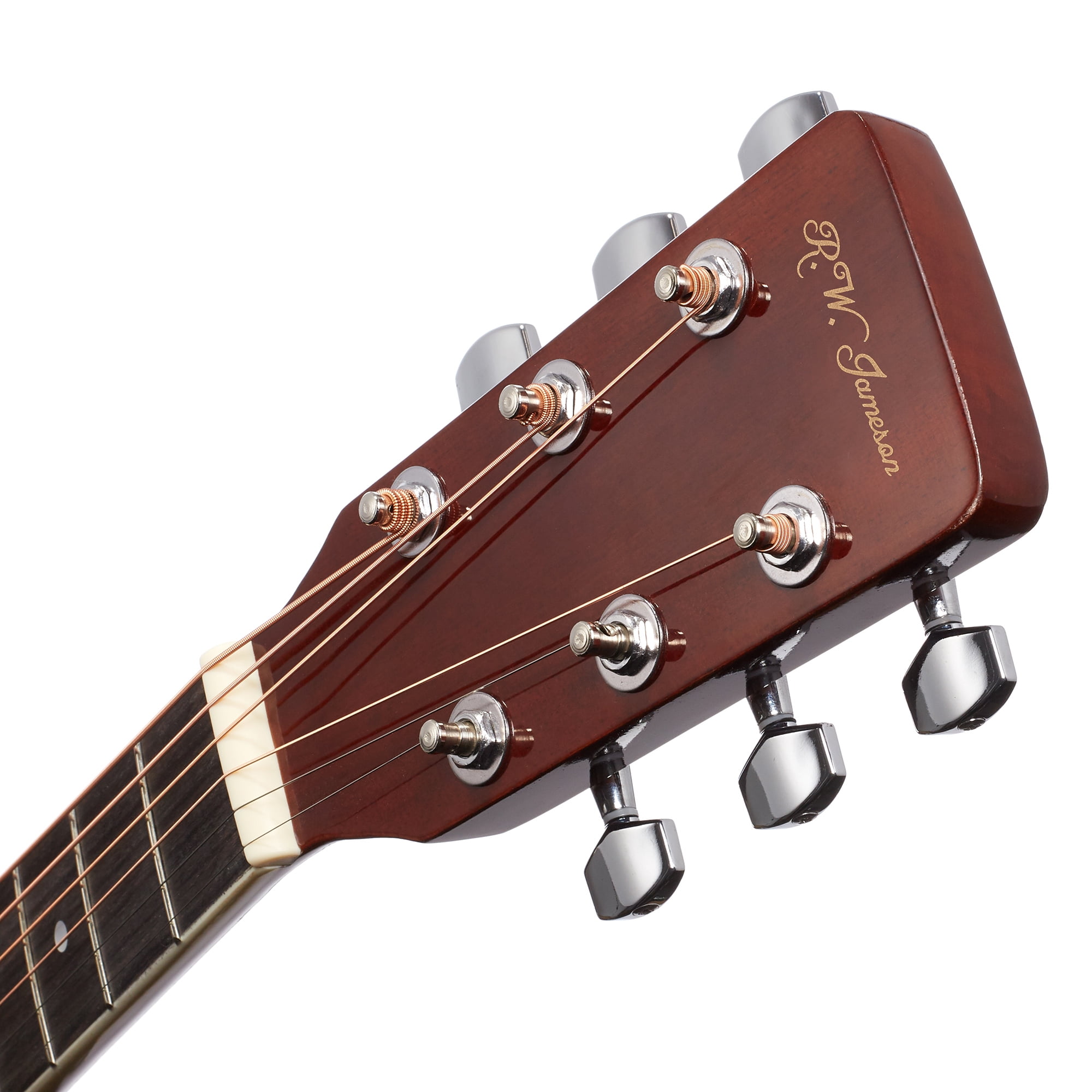Jameson 41-Inch Full-Size Acoustic Electric Guitar with Thinline Cutaway Design, Brown