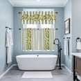 thumbnail image 3 of Sage Green Stripes Kitchen Curtains Sets for Windows 24 Inch Length, Summer Spring Botanical Lemon Leaves Rod Pocket Window Treatments Tier Curtains and Valances Set for Bedroom/Bathroom, 3 of 8