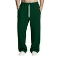 thumbnail image 2 of Dresfit Mens Baggy Sweatpants Big and Tall Uncuffed Joggers Cotton Drawstring Y2k Sweat Pants Open Bottom Wide Leg Elastic Waist Athletic Pants Dark Green XL, 2 of 7