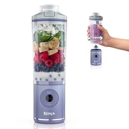 Ninja Blast MAX 20-Oz Portable Personal Blender, Twist & Go Vessel, Smoothie, Frozen Drinks, Ice Crush, BC200LD Lavender NEEDS CLEANING