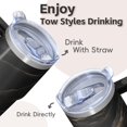 thumbnail image 4 of 20oz Geometric Textured Double Wall Tumbler, Stainless Steel Insulated Travel Coffee Mug with Handle Leak Proof Lid, 4 of 5