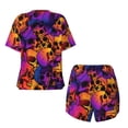thumbnail image 5 of Naloa Skull Women's Short-Sleeved Pajama Set, Loungewear, Summer pajamas, Breathable Cozy - X-Large, 5 of 9