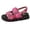 Hot Pink, variant on Jane Wardrobe Women's Casual Buckle Strap Slide Sandals, Solid Color Denim Cloth Open Toe Breathable Summer Flats for Beach & Daily Wear, 1Pair, 36-42