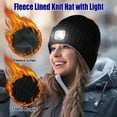 thumbnail image 2 of IC ICLOVER Winter LED Beanie Hat with Light, USB Rechargeable Warm Fleece Lined Knitted Headlight Cap Gifts for Men Women, Black, 2 of 9