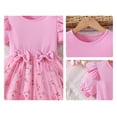 thumbnail image 3 of Bellafa Toddler Tutu Jersey Dress Little Girls Fluffy Bowknot Summer Dresses Casual Party Tulle Sundress for Kids 2-6Y-Floral, 3 of 9