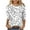 White, variant on Turilly Womens 3/4 Sleeve Tops Fashion Ladies Floral Printed T-Shirt 3/4 Sleeves Blouse Round Neck Casual Top White L