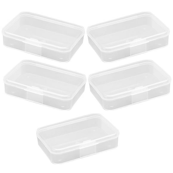 DEELLEEO Plastic Stackable Storage Bin Container with Lid 5 Pcs Small Product Containers Lids