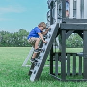 Backyard Discovery Whispering Point Light Gray Cedar Wood Swing Set, Slide, Clubhouse