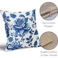 thumbnail image 5 of Chinoiserie Outdoor Pillow Cover 20x20 Inch Set of 2 Blue and White Floral Throw Pillow Covers Farmhouse Flower Pillowscase Linen Square Cushion Covers for Sofa Couch Bedroom Home Decoration, 5 of 6