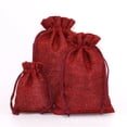 thumbnail image 1 of Bolsa de regalo de Navidad para guardar joyas, bolsita con cordón, bolsa de lino de imitación, 1 of 6