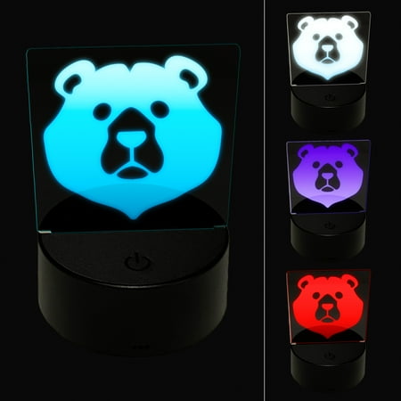 

Black Bear Head LED Night Light Sign 3D Illusion Desk Nightstand Lamp