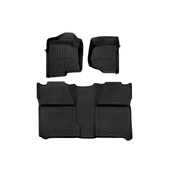 WeatherTech FloorLiner HP Custom Fit Floor Mats compatible with Silverado, Silverado 2500HD/3500HD, Silverado 1500, Sierra, Sierra 1500, Sierra 2500HD/3500HD - 1st & 2nd Row, Black