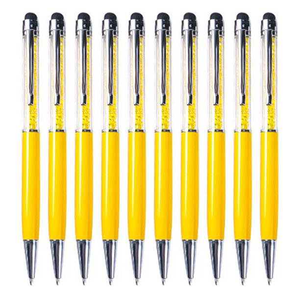 Inteprter 10 bolígrafos Stylus Touch, bolígrafo para estudiantes, herramienta de escritura Multicolor para el hogar, negocios, accesorios de Suministros de escritura y corrección Amarillo