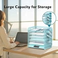 thumbnail image 5 of INTIGE 6 Tier Paper Organizer with 4 Pen Holders, Mesh Desk Organizer Letter Tray with Handle, 5 of 5