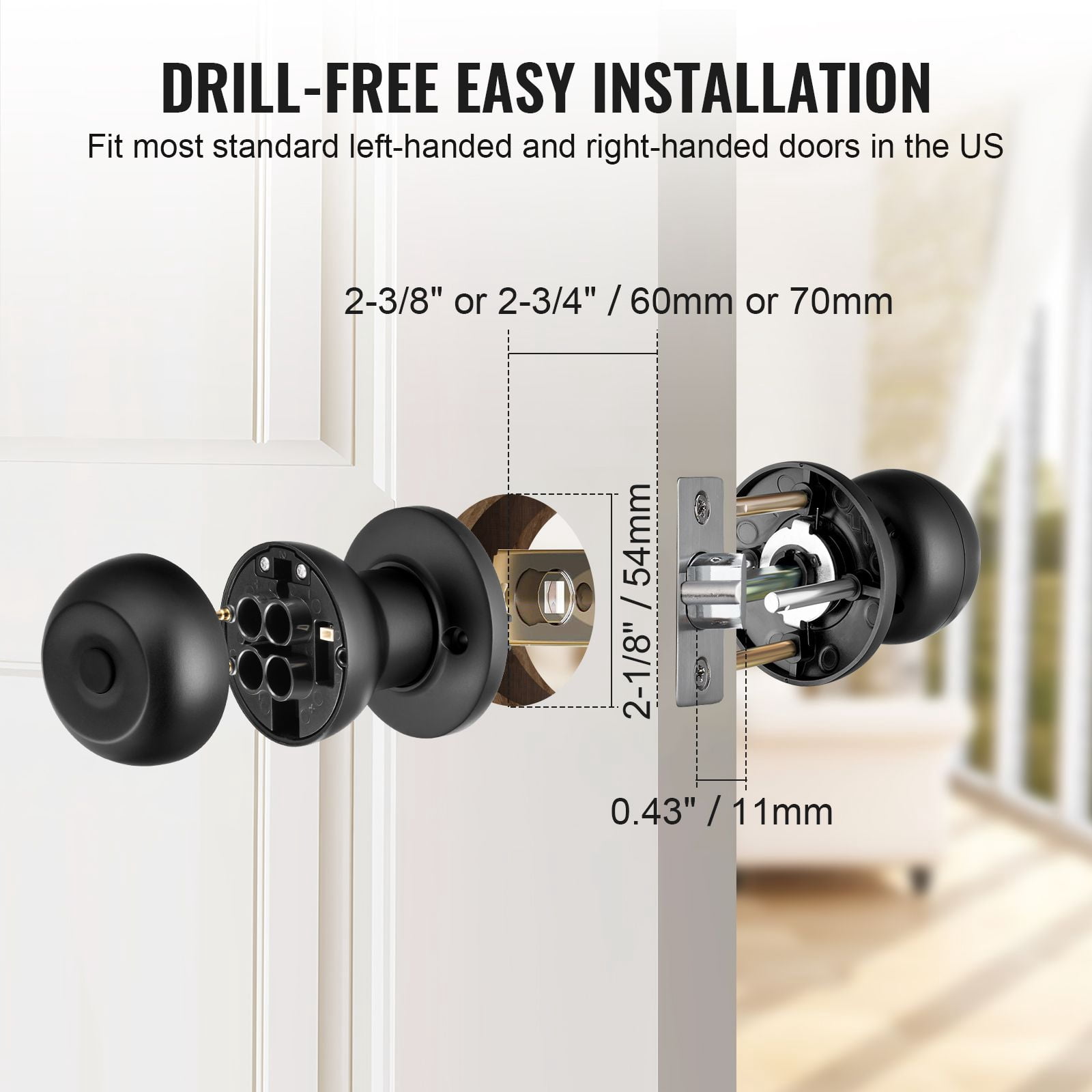 Bluetooth Smart Door Lock, Fingerprint/App/Key Unlocking, 50 Fingerprints and 100 Codes, Auto-Lock 5-59s, Easy Installation, Compatible with Standard Doors