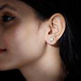 thumbnail image 4 of Rosec Jewels Lab Created Diamond Heart Stud Earrings with Screw Back - 1 Carat - EF-VS Quality Certified, 18K Yellow Gold, 4 of 6