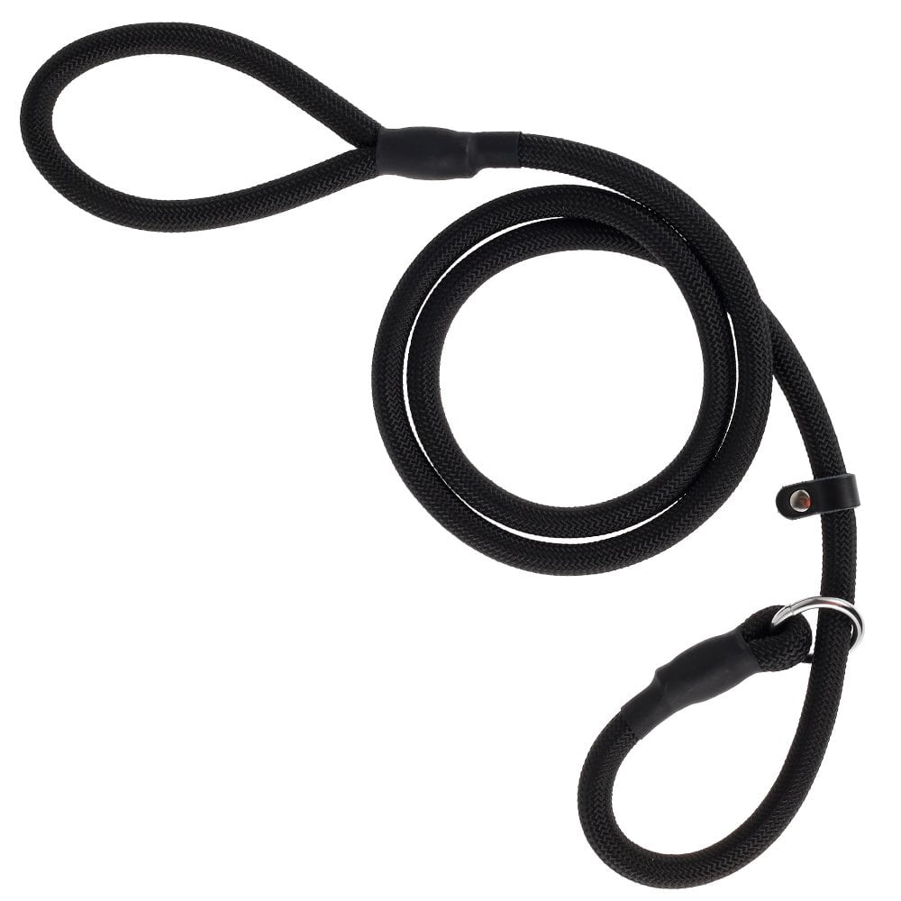Dog Slip Rope Leash Dog Training Leashes Adjustable Pet Leash Climbing Nylon Rope Dog Leash 4.6ft/140cm Long for Medium/Large Dog Walking (Black)