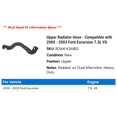 thumbnail image 2 of Upper Radiator Hose - Compatible with 2000 - 2003 Ford Excursion 7.3L V8 2001 2002, 2 of 2