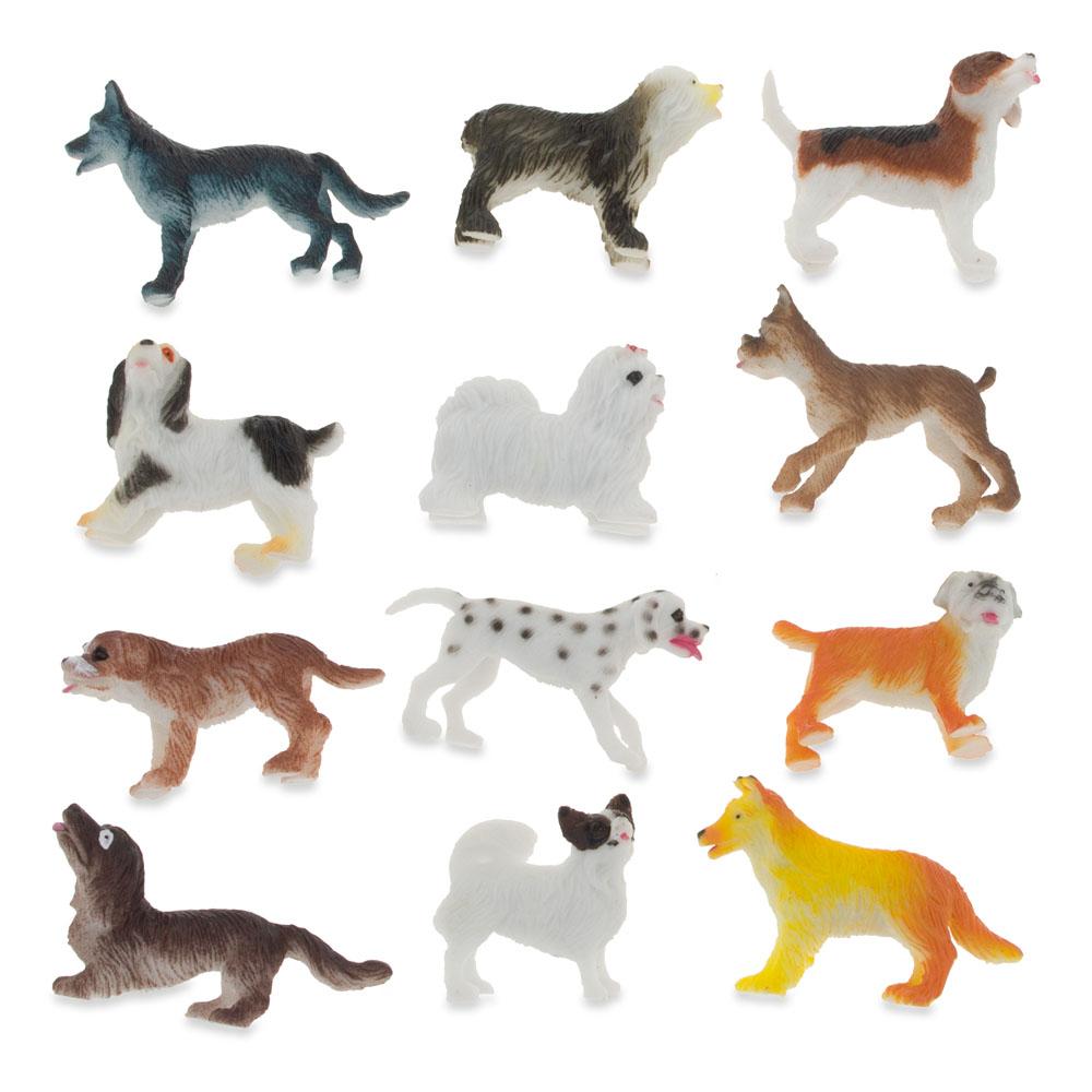 BestPysanky Set of 12 Miniature Resin Dog Figurines 2 Inches