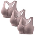 thumbnail image 2 of Sentmoon Womens Bra High Impact Sports Bras for Women 3 Pack Front Zipper Sports Bra Underwire Support Breathable Soft Stretch Back Gather Design Secure Fit Workout Running Gym Active Bra, 2 of 7