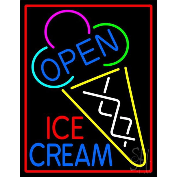 The Sign Store N105 13670 Open Ice Cream Open Neon Sign 31 X 24 X 3 