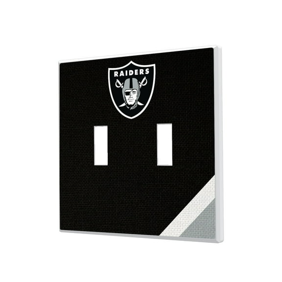 Las Vegas Raiders Diagonal Stripe Double Toggle Light Switch Plate