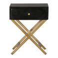 thumbnail image 2 of Table d'Appoint Moderne en Bois Noir et Laiton avec Tiroir, 2 of 10