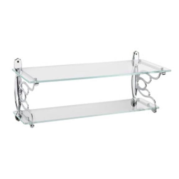 Topex Designs 11236A27 Double Glass Bathroom Shelf - Dark Bronze
